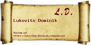 Lukovits Dominik névjegykártya