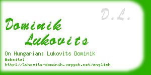 dominik lukovits business card